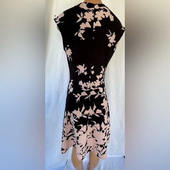 Cascading Floral Fit-and-Flare Dress, Universally Flattering, Back Zip - Picture 8 of 9